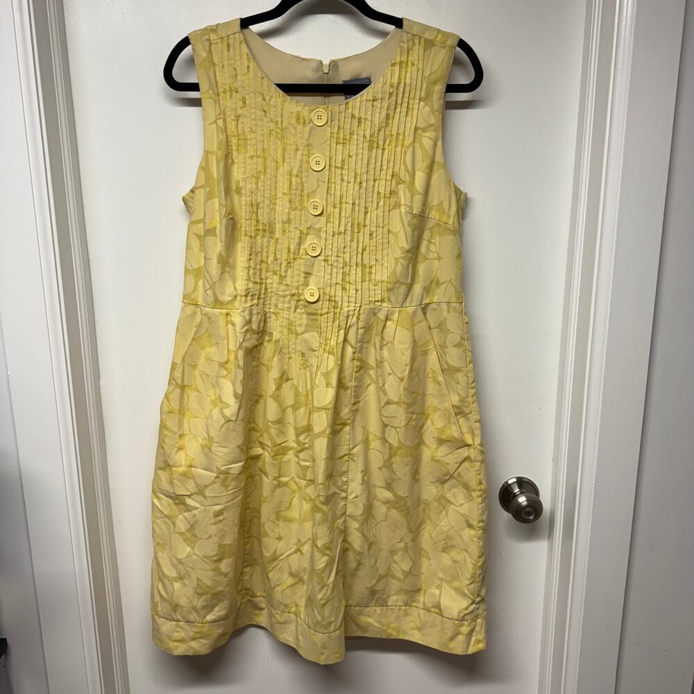 Rabbit Rabbit Designs Yellow Floral Sleeveless Fit Flare Dress Size Medium